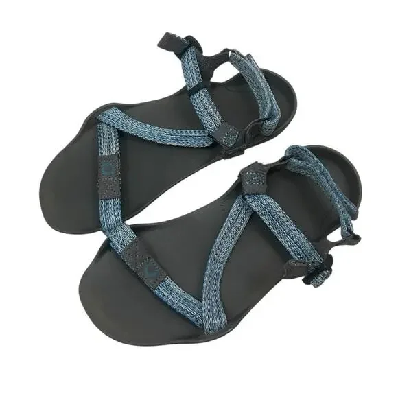 Xero Shoes Z-Trek Blue Strap & Grey Barefoot Hiking Sandals - Picture 2 of 8
